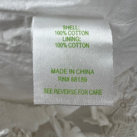 Lilly Pulitzer White Sheath Dress Cotton Floral Lace Scoop Neck Back Zip Size 2 - Picture 10 of 11